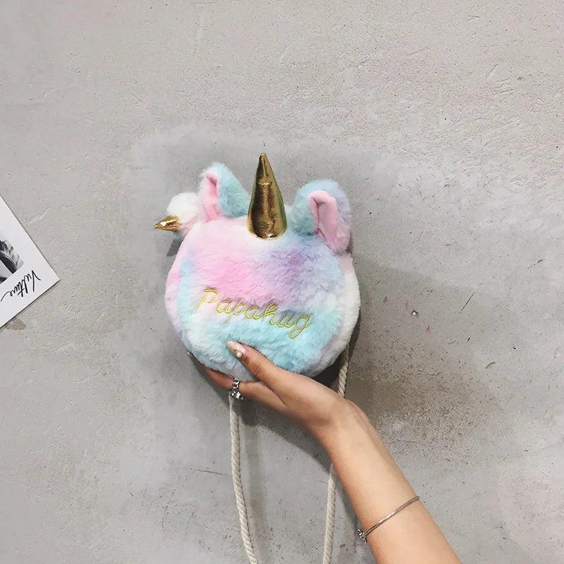 Ugly Cartoon Unicorn Plush Mini Messenger Shoulder Bag