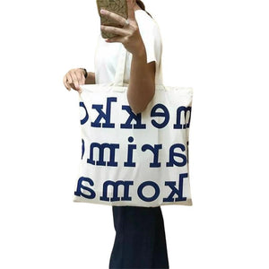 Women Canvas Shoulder Bags Letter Print Style Large Capacity Handbag