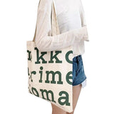 Women Canvas Shoulder Bags Letter Print Style Large Capacity Handbag