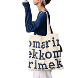 Women Canvas Shoulder Bags Letter Print Style Large Capacity Handbag
