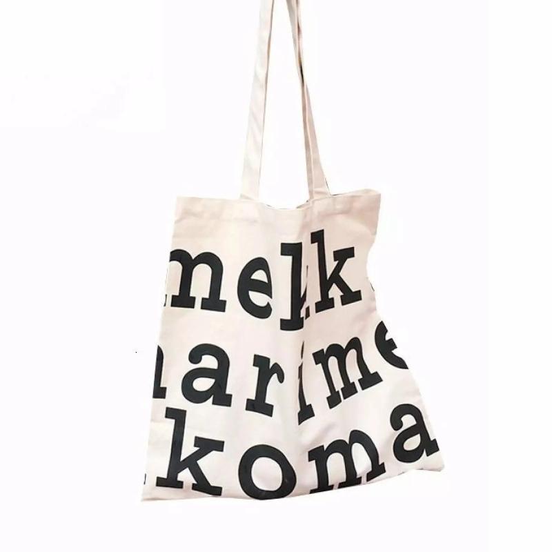 Women Canvas Shoulder Bags Letter Print Style Large Capacity Handbag