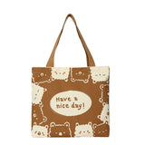 Canvas Shoulder Bag Large Capacity Work School Handbag