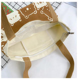 Canvas Shoulder Bag Large Capacity Work School Handbag