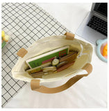 Canvas Shoulder Bag Large Capacity Work School Handbag