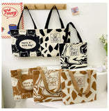 Canvas Shoulder Bag Large Capacity Work School Handbag