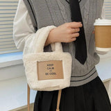 Plush Winter Shoulder Bag Soft Furry Handbag Large Tote