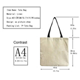 Rose Flower Beach Shoulder Bag Linen Tote Shopping Bag