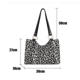 Leopard Canvas Shoulder Tote Bag