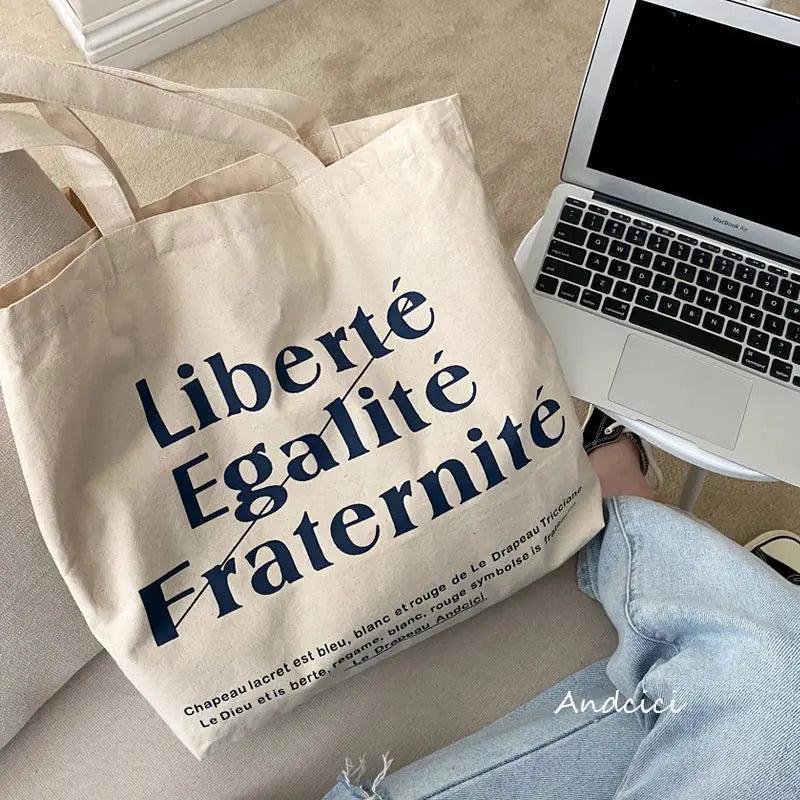 London Books Print Canvas Shoulder Bag Women Casual Handbag Tote Reusable