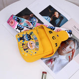 Cartoon Canvas Small Handbags Female Tide Children's Bag Single Shoulder Bag