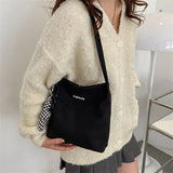 Oxford Shoulder Bag Women Large Capacity Shopping Handbag Foldable Tote Purse