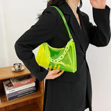 Jelly Women's Shopper Bag Transparent Solid Shoulder Underarm Phone Bag