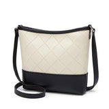 Rhombic Crossbody Bag PU Leather Wide Strap Handbag Small Shoulder Bag
