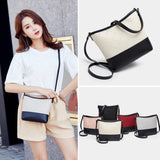 Rhombic Crossbody Bag PU Leather Wide Strap Handbag Small Shoulder Bag