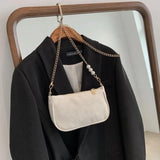 PU Leather Underarm Bag Print Handbag Zipper Small Square Bag