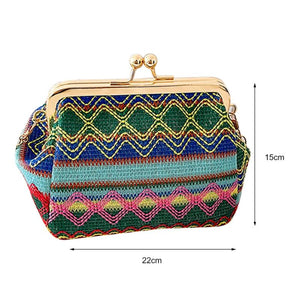 Autumn Straw Woven Bag National Style Single Shell Clip Bag