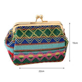 Autumn Straw Woven Bag National Style Single Shell Clip Bag