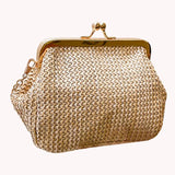 Autumn Straw Woven Bag National Style Single Shell Clip Bag