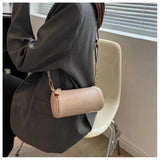 Vintage Cylinder Shoulder Bag Chain Handbag