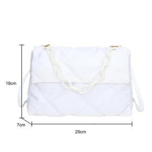 Women's Winter Crossbody Bag Cotton Padded Quilted Square Underarm Handbag