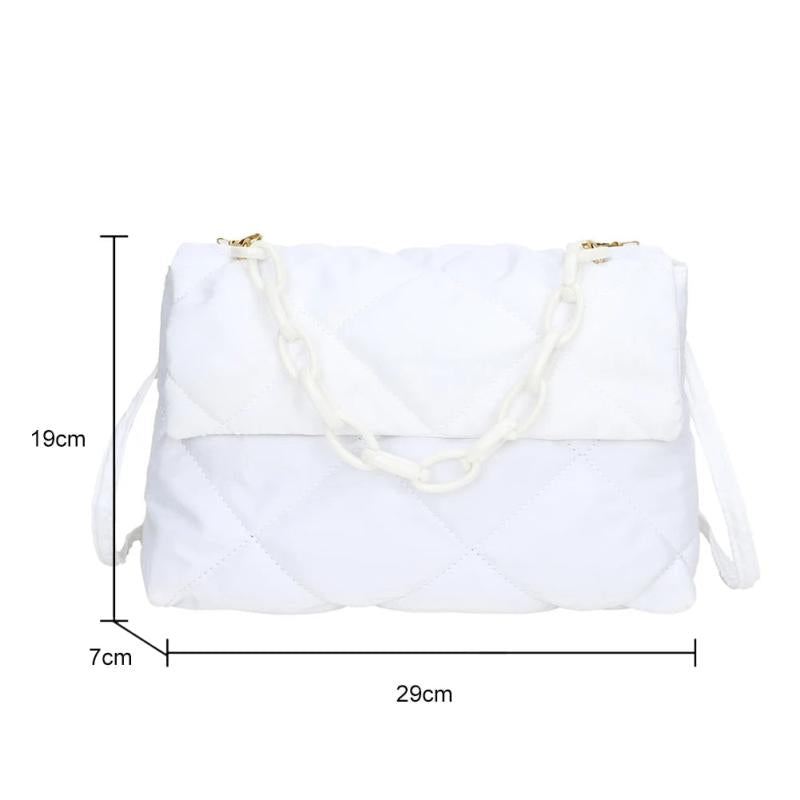Women's Winter Crossbody Bag Cotton Padded Quilted Square Underarm Handbag