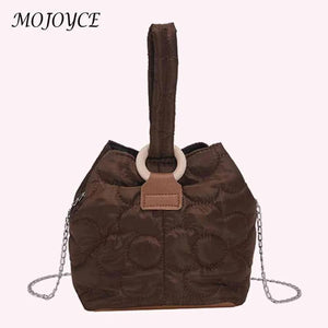Flower Quilted Tote Bag Chain Bucket Casual Lightweight