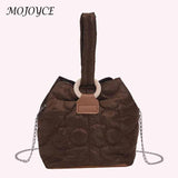 Flower Quilted Tote Bag Chain Bucket Casual Lightweight