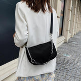 Oxford Crossbody Shoulder Bag with Chain Strap for Women