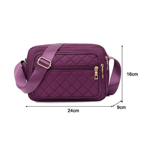 Canvas Checker Crossbody Bag Large Capacity Purse Handbags