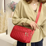 Canvas Checker Crossbody Bag Large Capacity Purse Handbags