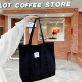 Canvas Shoulder Bag Solid Fresh Buckle Tote Large Handbag