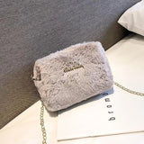 Wild Plush Chain Bag Winter Girl Crossbody Bag