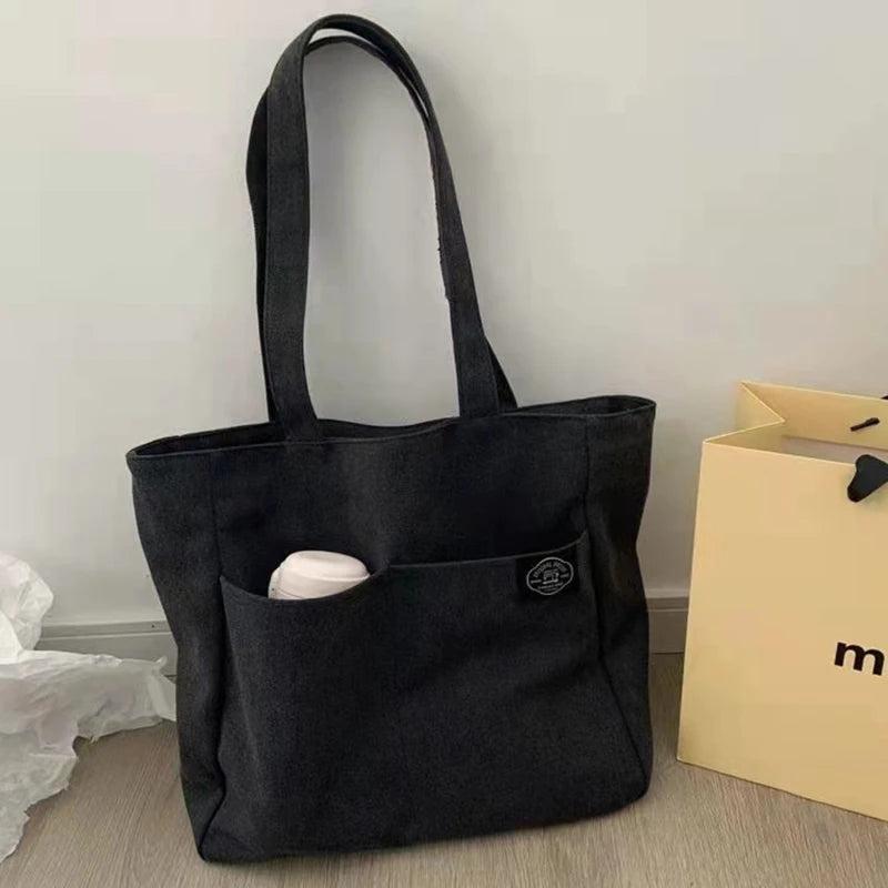 Women Canvas Tote Bag Ladies Casual Handbag Shoulder Bag Large Capacity