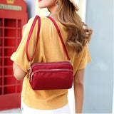 Waterproof Nylon Crossbody Bag Multi-layer Mother Shoulder Travel Messenger Hand