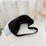 Solid Canvas Handbags Retro Casual Shoulder Bag Mini Storage Bag
