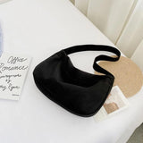 Solid Canvas Handbags Retro Casual Shoulder Bag Mini Storage Bag