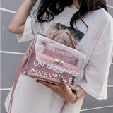 Composite Bag Ladies Shoulder Bags Transparent Inner Women Messenger Bags