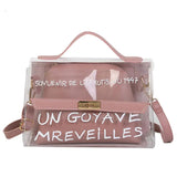 Composite Bag Ladies Shoulder Bags Transparent Inner Women Messenger Bags