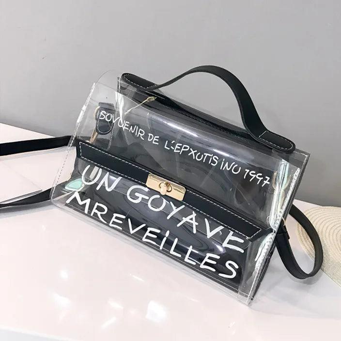 Composite Bag Ladies Shoulder Bags Transparent Inner Women Messenger Bags