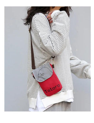 Anime Totoro Shoulder Bag Messenger Cross Body Canvas Phone Bag