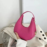 Alligator Half-moon Women's PU Leather Underarm Bag