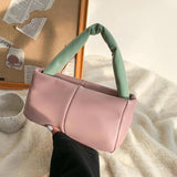 Vintage Quilted Lattice Handbag Women Top-Handle Bag Casual PU Leather Handbags