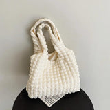 Pleated Shoulder Bag Female Large Capacity Tote Bag Cloud