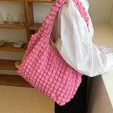 Pleated Shoulder Bag Female Large Capacity Tote Bag Cloud
