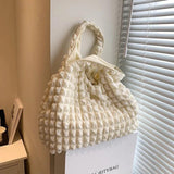 Pleated Shoulder Bag Female Large Capacity Tote Bag Cloud