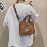Corduroy Ladies Shoulder Bag Solid Buckle Messenger Bag
