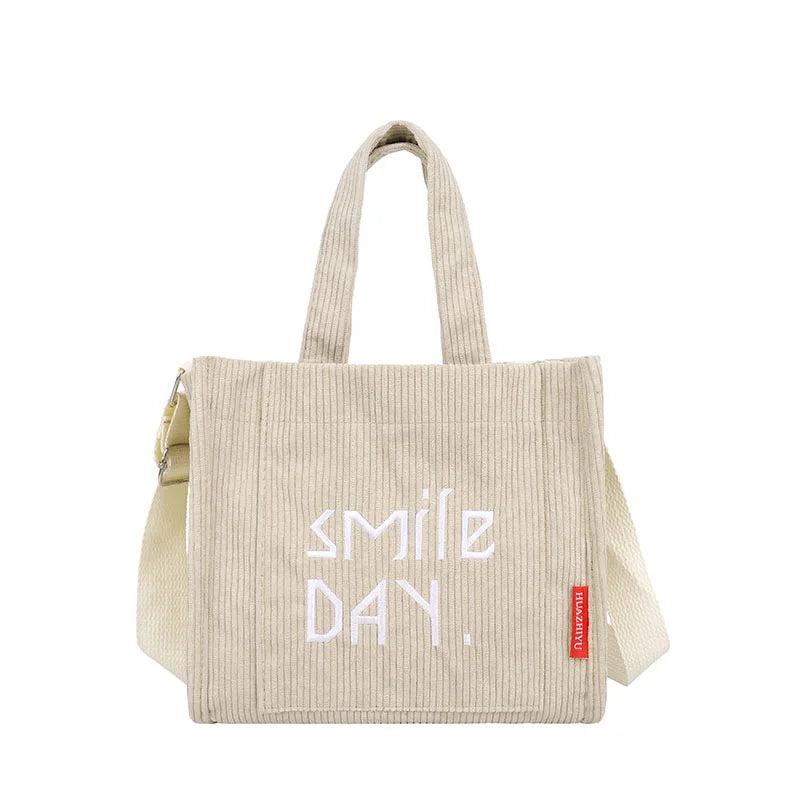 Corduroy Ladies Shoulder Bag Solid Buckle Messenger Bag