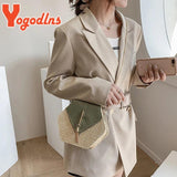 Summer Hexagon Rattan Straw Shoulder Bag Crossbody Bag