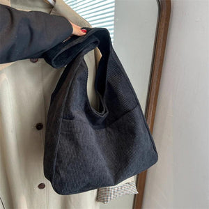 Corduroy Bag Solid Canvas Female Shoulder Tote Bags Women Casual Handbag