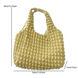 Cloud Bubble Flower Shoulder Bag Soft Plaid Shopping Handbag